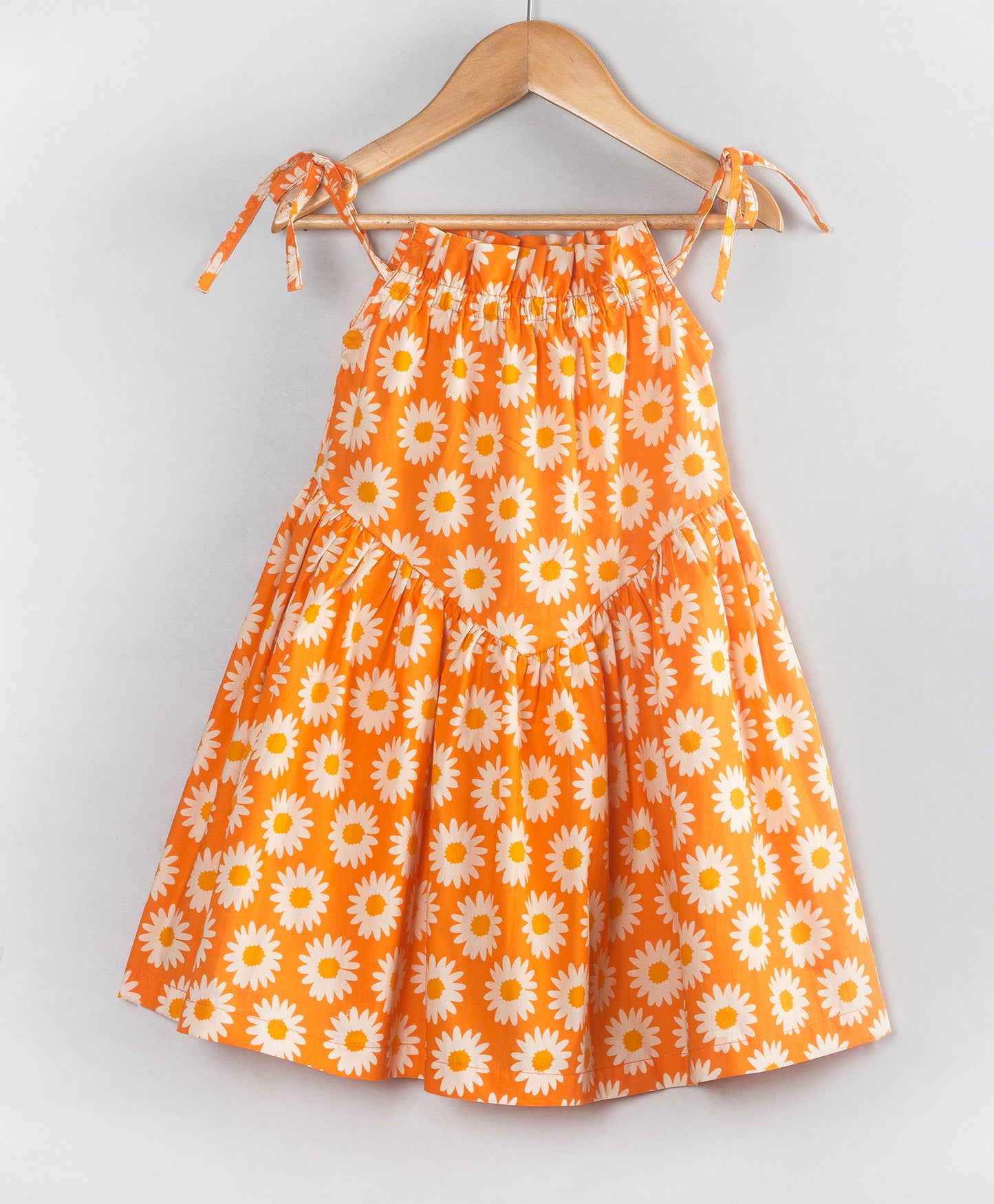 ORANGE SUNFLOWER PRINT DRESS