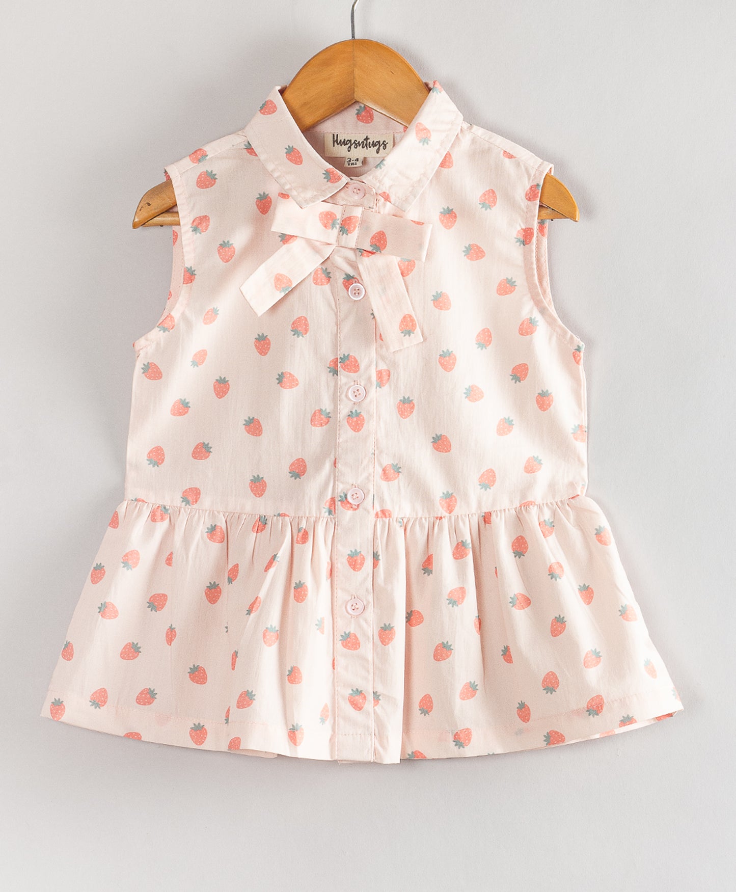 STRAWBERRY PRINT TOP WITH BOWTIE