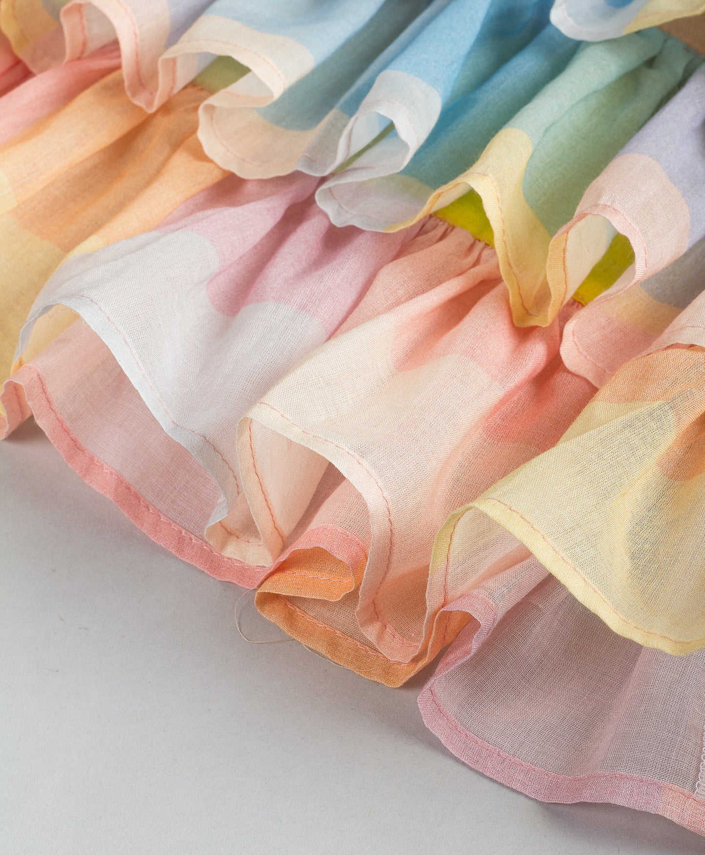 PASTEL CHECK PRINT FRILL INFANT DRESS
