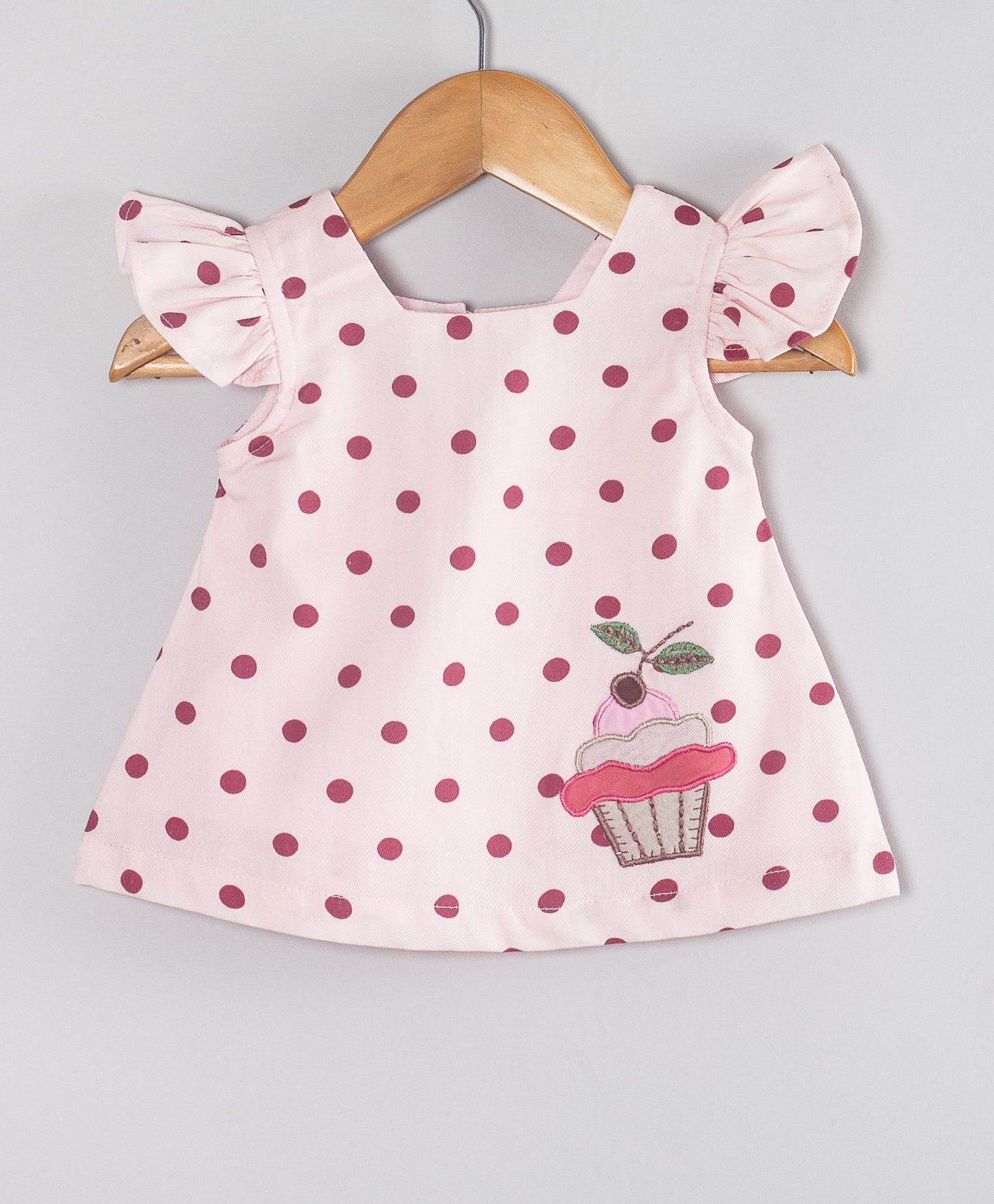 DOT PRINT INFANT SET WITH CUPCAKE PATCHWORK