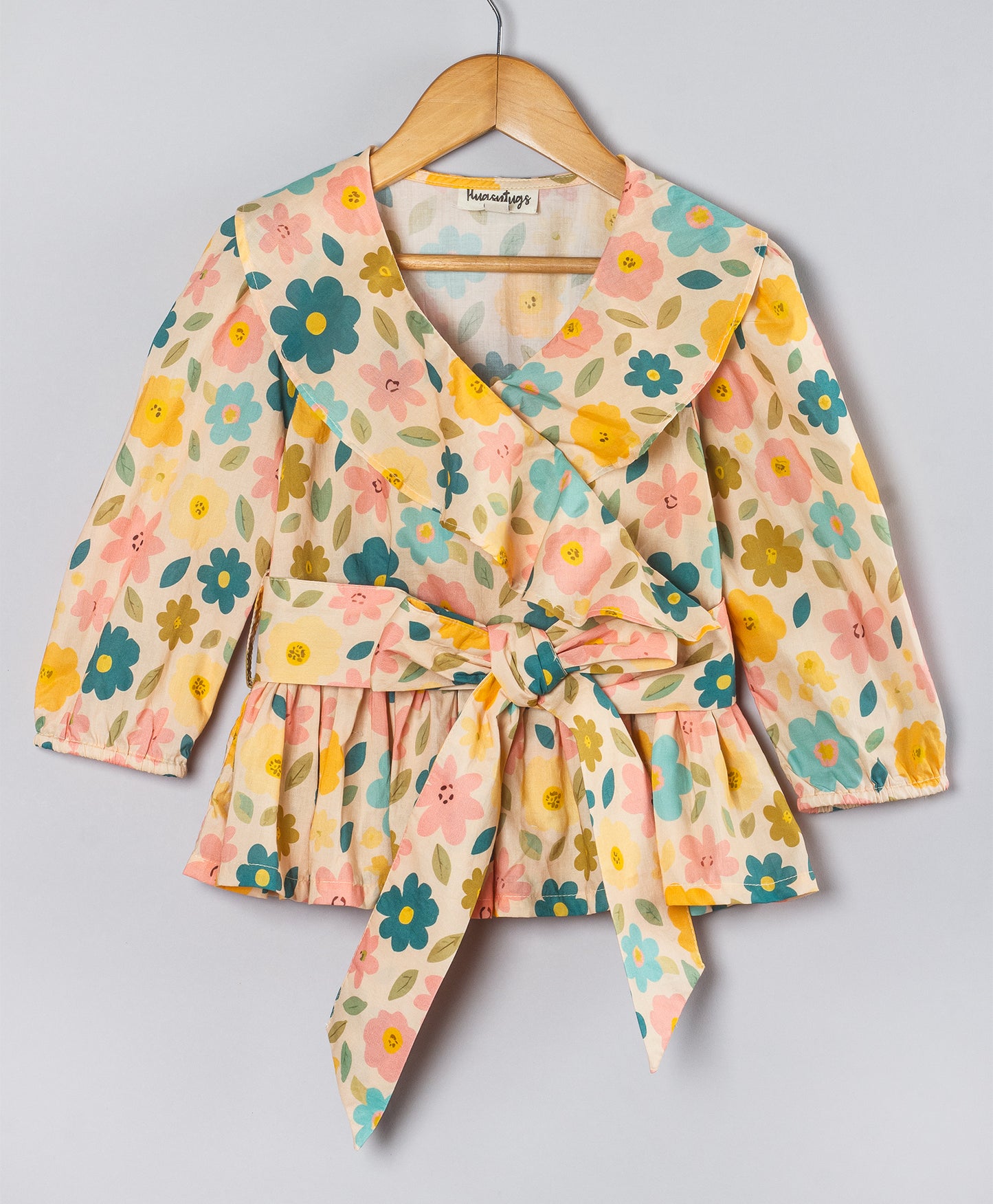 PASTEL FLORAL PRINT OVERLAP TOP