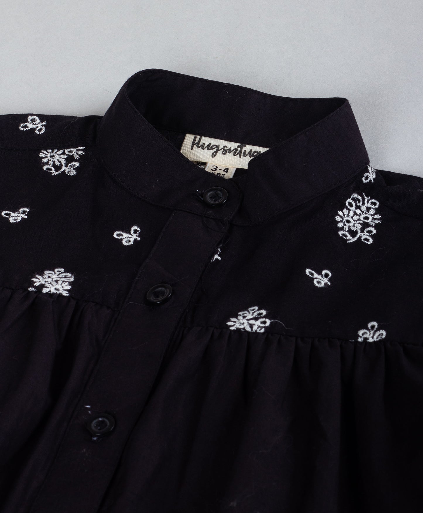 BLACK SCHIFFLI FULL SLEEVES TOP