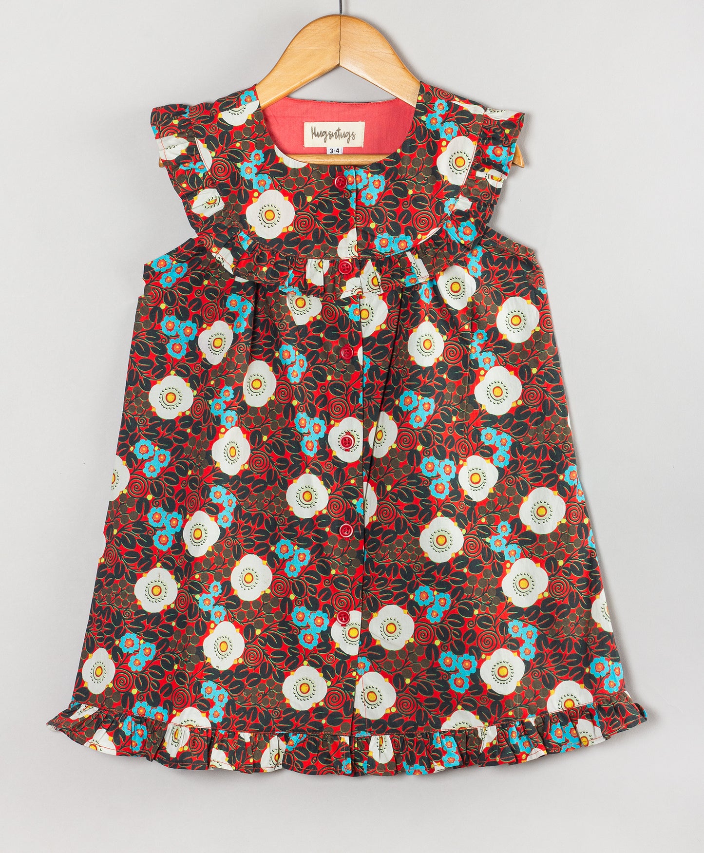 BROWN FLORAL PRINT DRESS