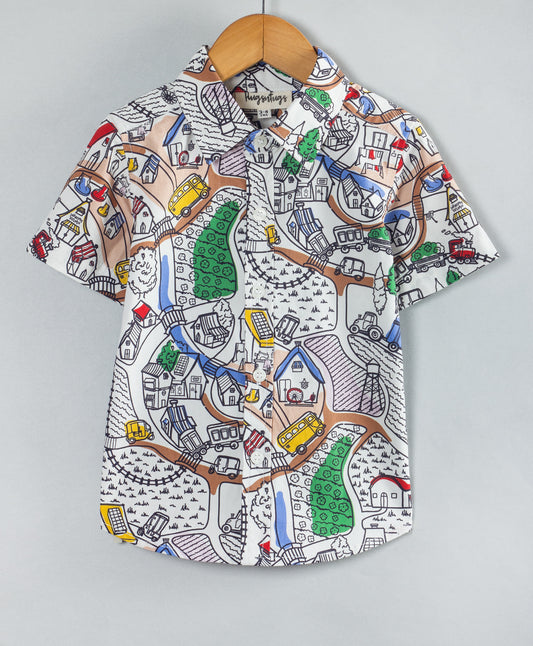 CITY TOUR PRINT BOYS SHIRT