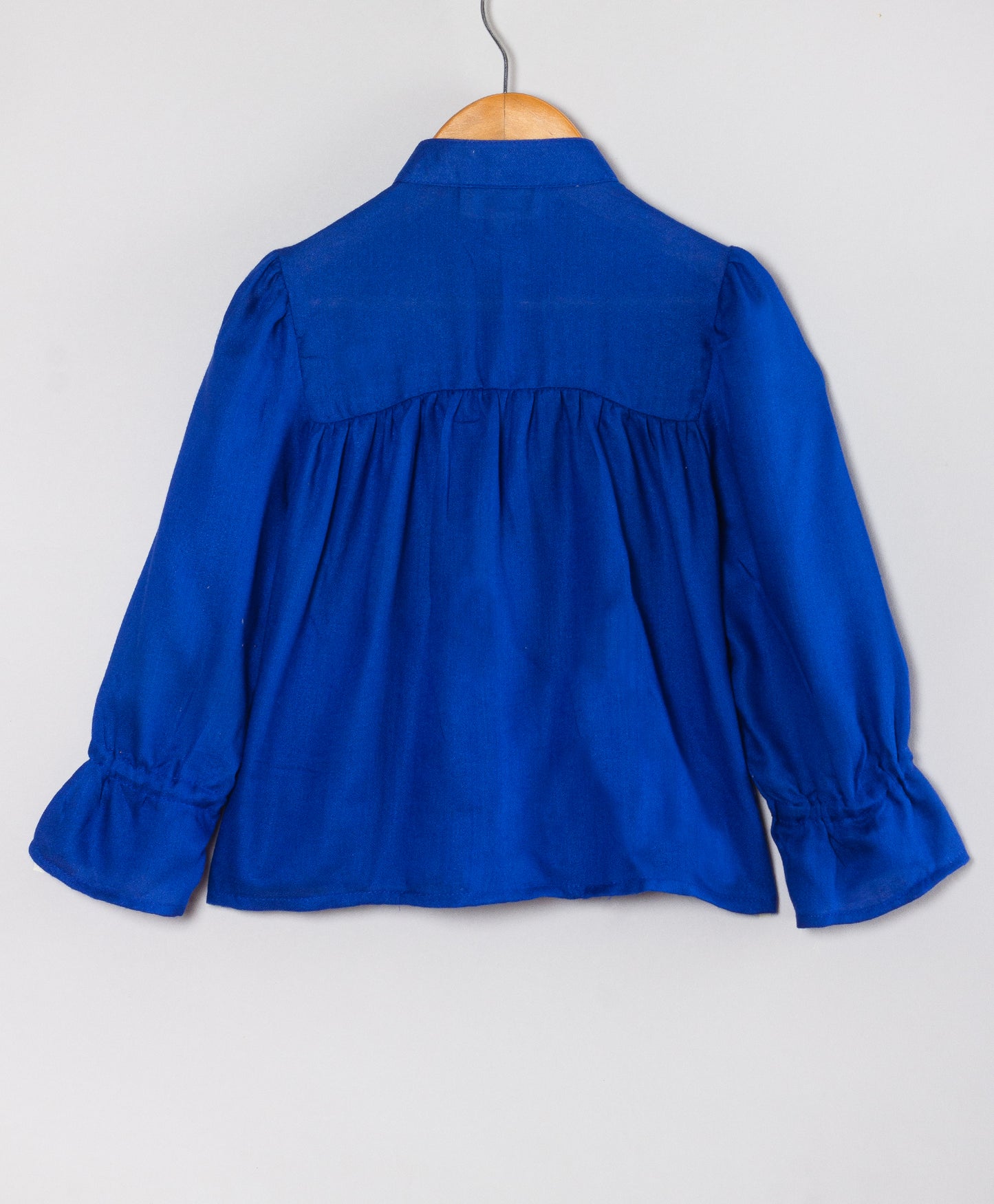 SOLID ROYAL BLUE TOP WITH EMBROIDERY AT YOKE