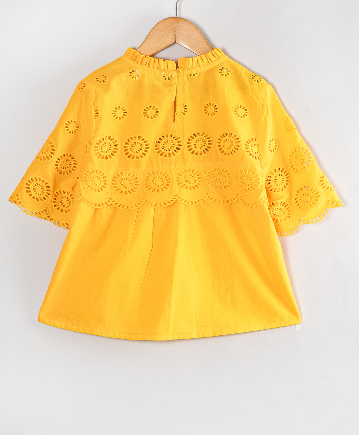 SOLID YELLOW SCHIFFLI TOP