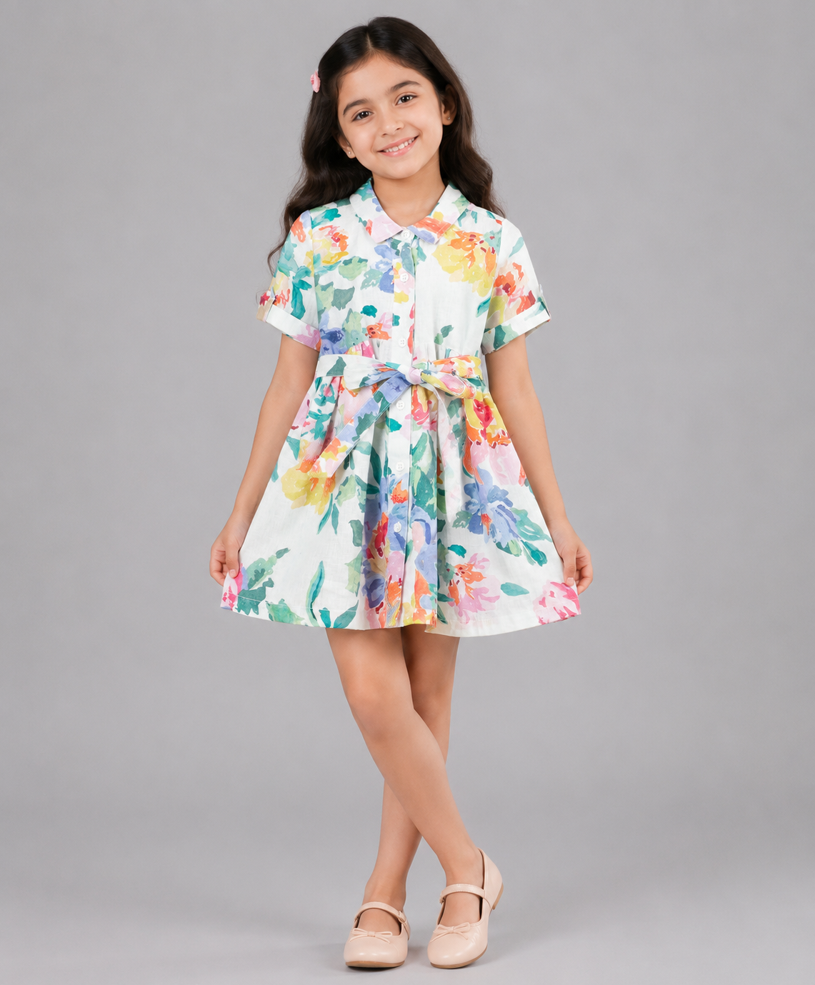 SPRING FLOWER PRINT DRESS