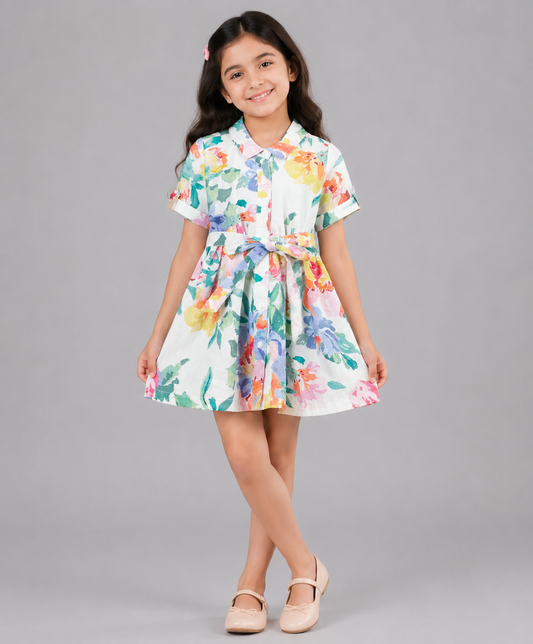 SPRING FLOWER PRINT DRESS