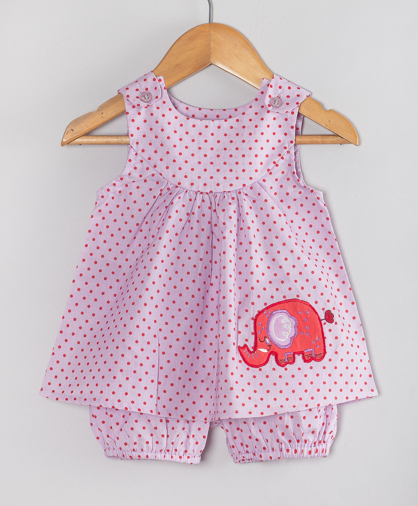 PURPLE DOT PRINT INFANT GIRLS SET
