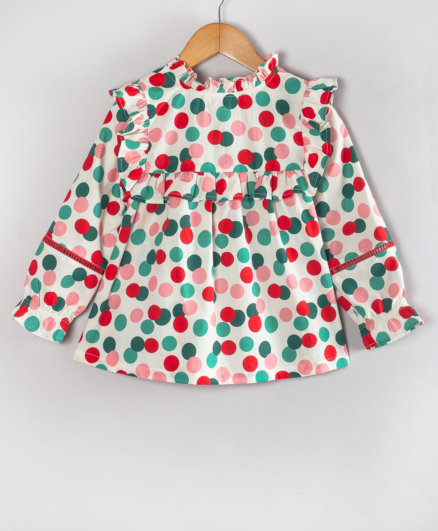 CHRISTMAS DOT PRINT TOP