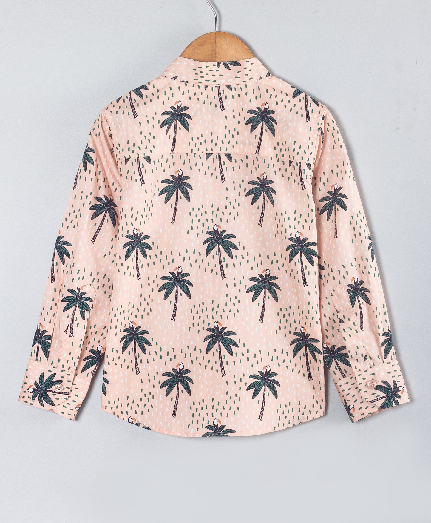 TOUCAN ON PALM TREE PRINT BOYS SHIRT