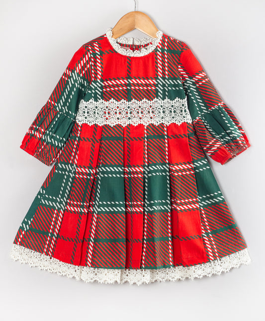 PLAID PRINT CHRISTMAS DRESS
