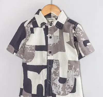 ABSTRACT PRINT BOYS SHORTS SET