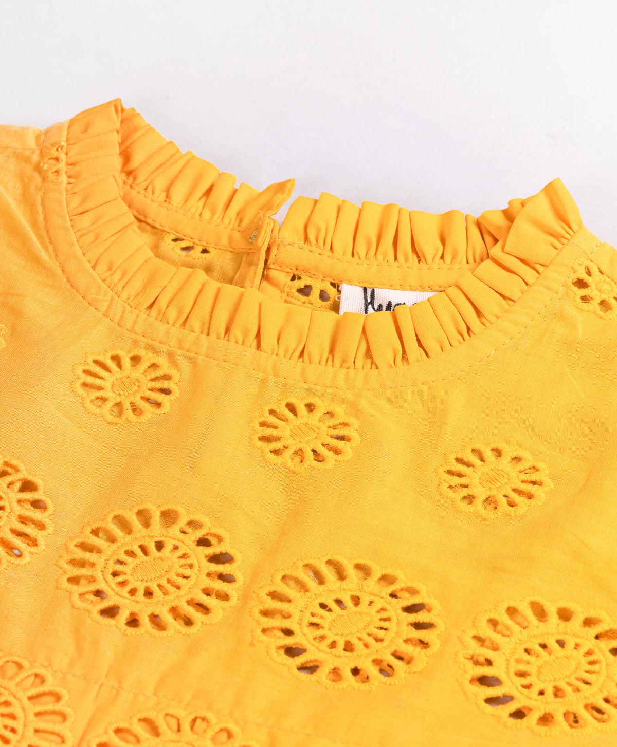 SOLID YELLOW SCHIFFLI TOP