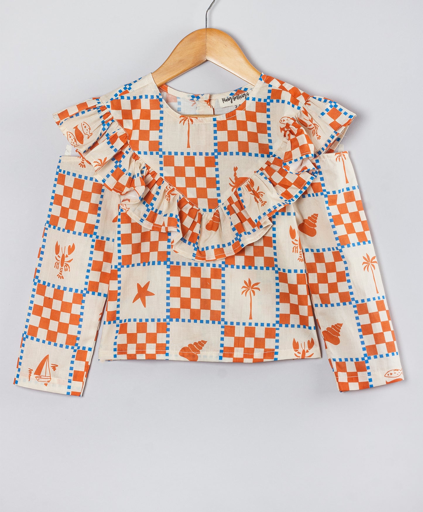 CHECKERED BEACH PRINT TOP