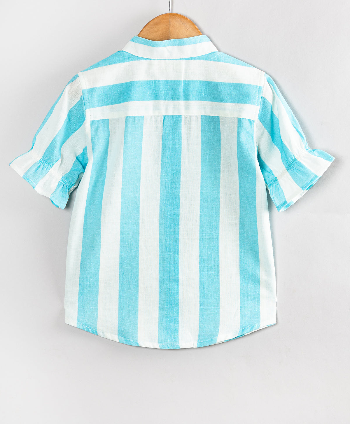 BLUE STRIPE TOP WITH LACES AT FRONT