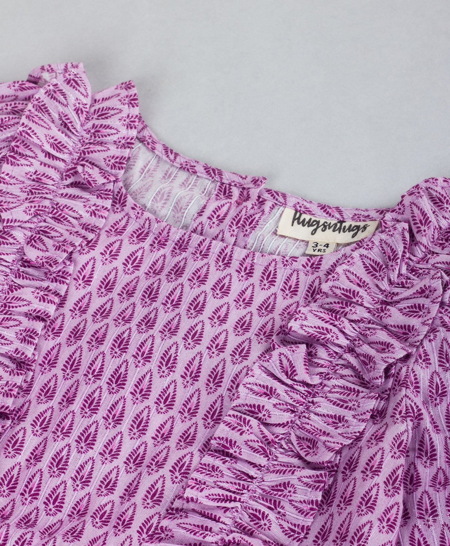 PURPLE ALL OVER PAISLEY PRINT FULL SLEEVE TOP