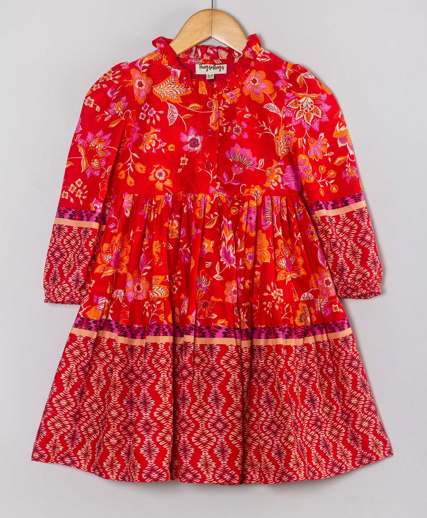 RED BORDER PRINT DRESS