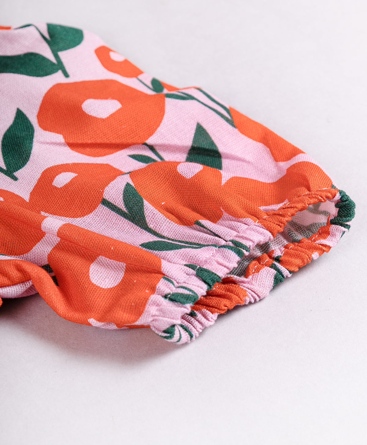 ORANGE FLOWER TOP WITH BIG SOLID COLLARS