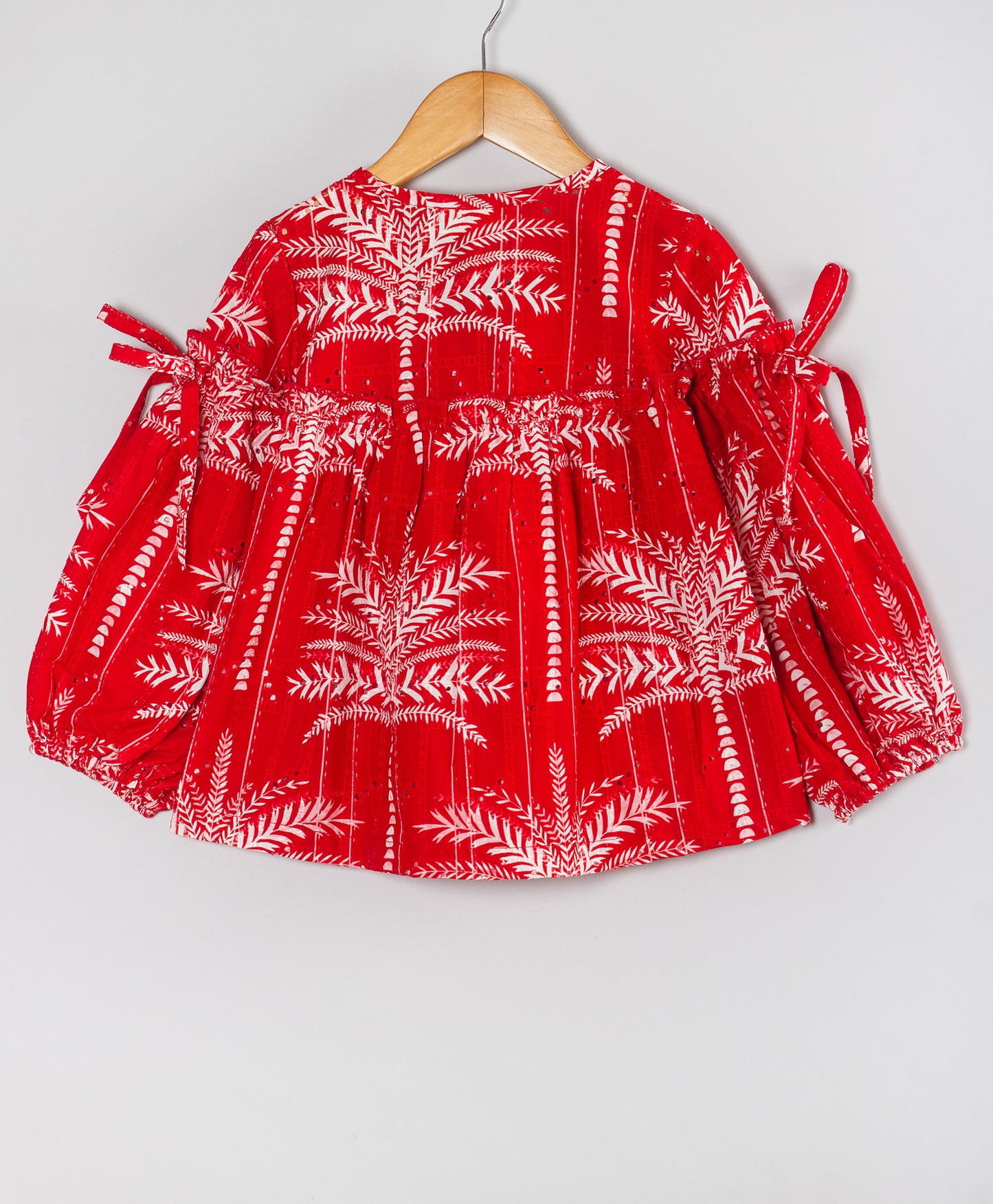RED PALM TREE PRINT TOP