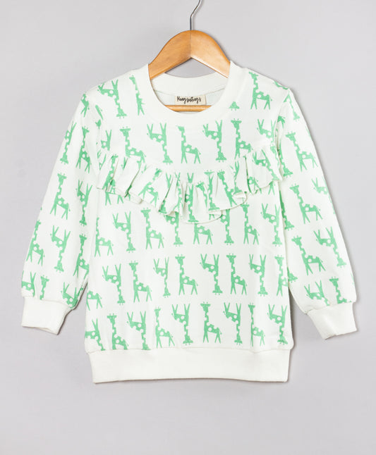 GIRAFFE PRINT WINTER TOP