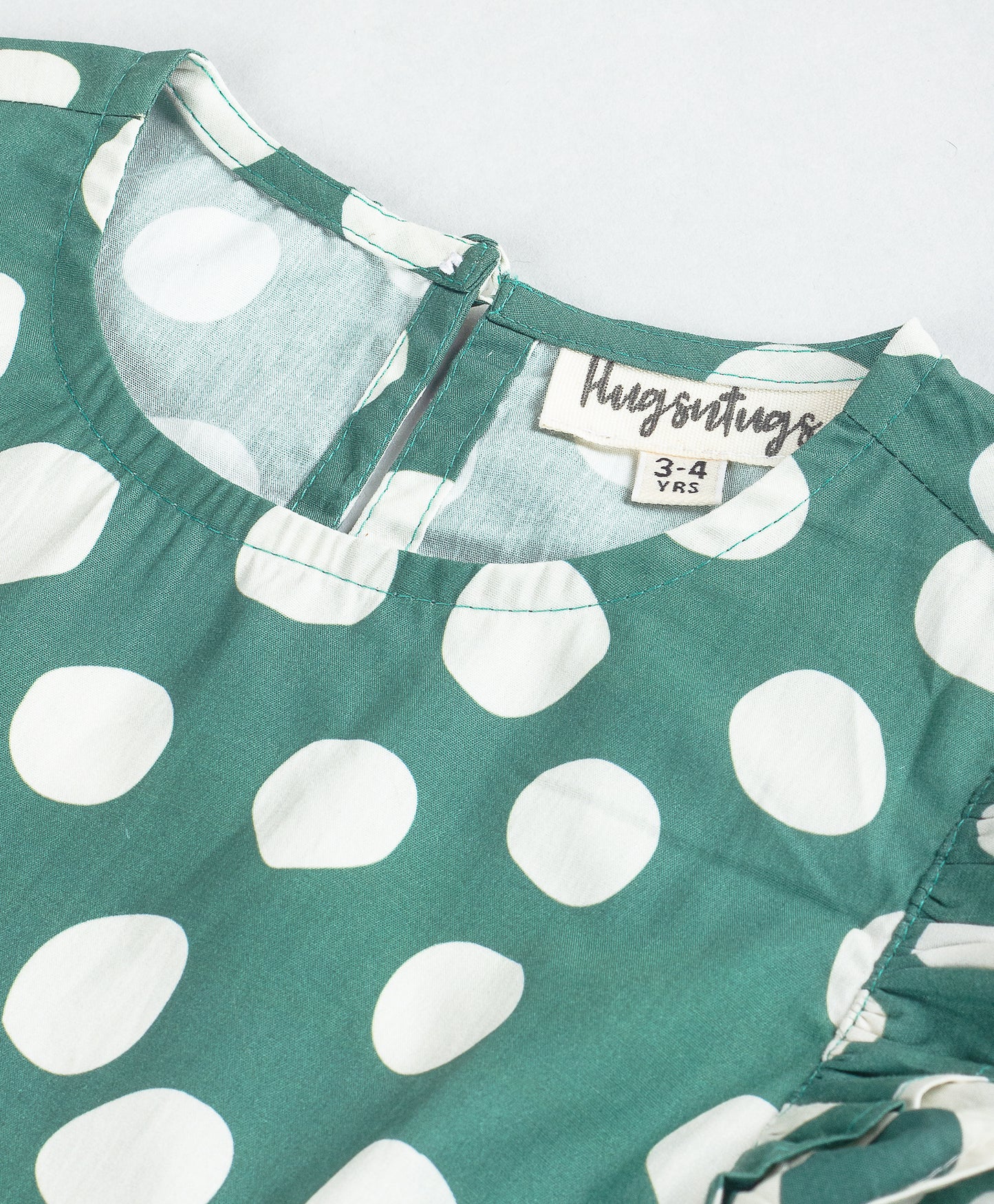 GREEN DOT PRINT CHRISTMAS TOP