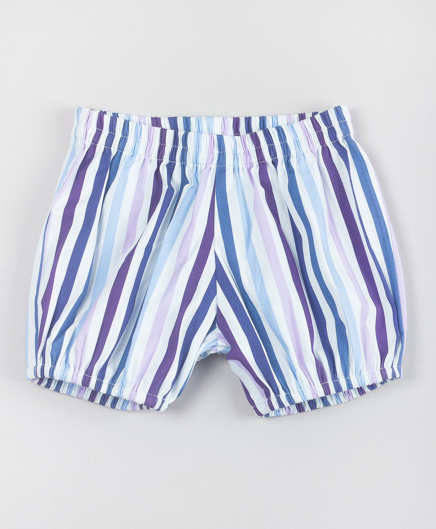 LIGHT PURPLE SCHIFFLI INFANT SET WITH STRIPE SHORTS