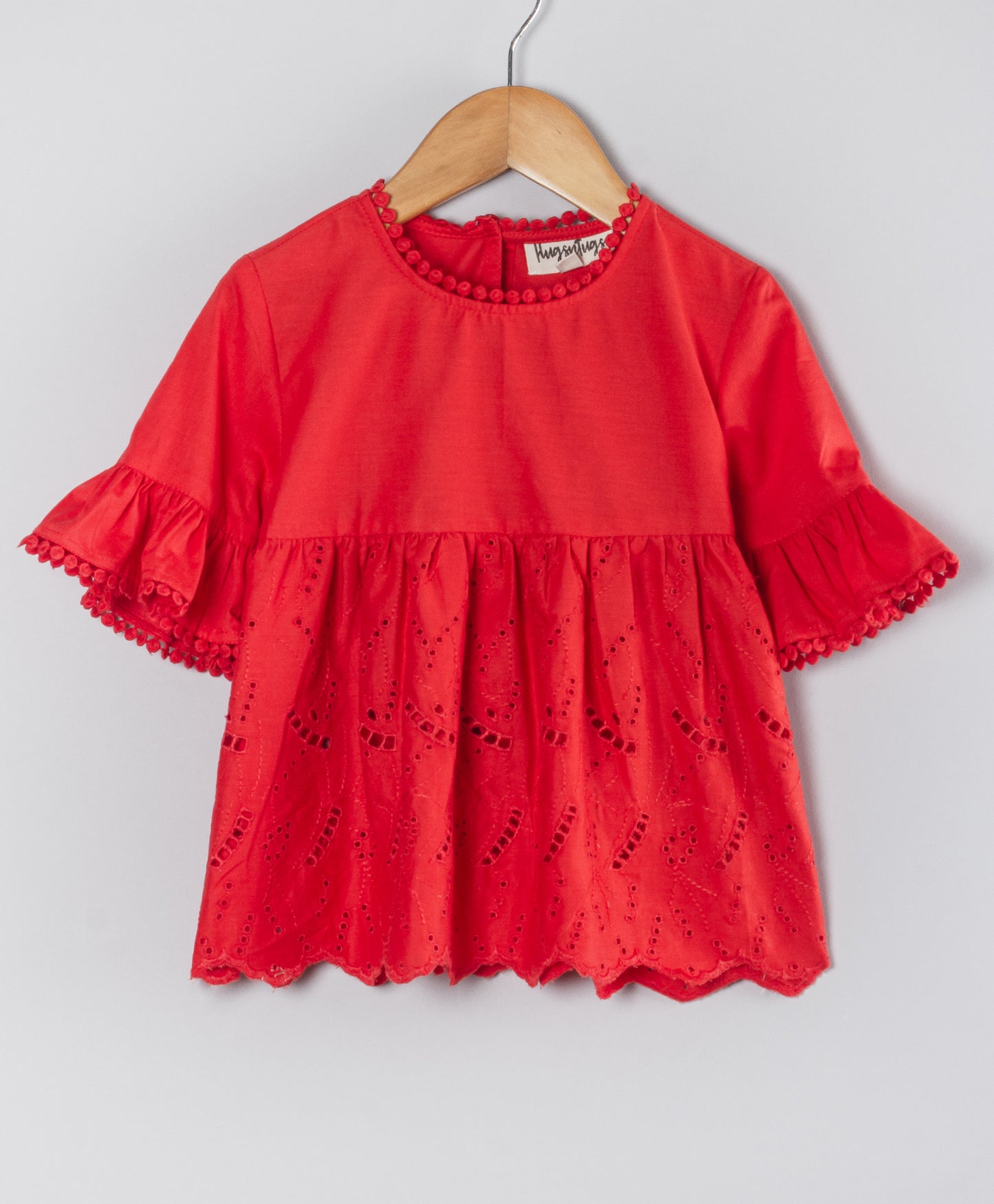RED SCHIFFLI CO-ORD SET