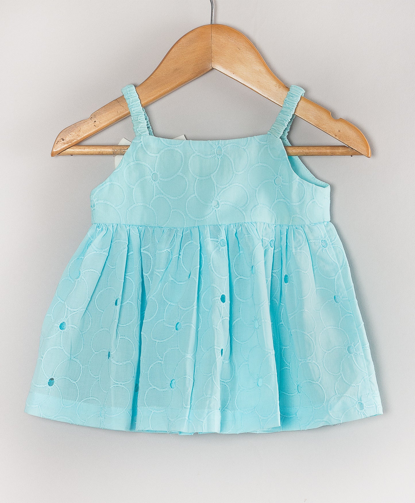 AQUA BLUE SCHIFFLI INFANT GIRLS SET