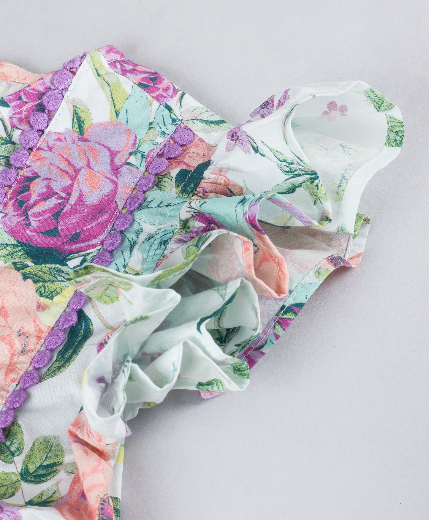 ENGLISH ROSE PRINT TOP WITH DOUBLE YOKE