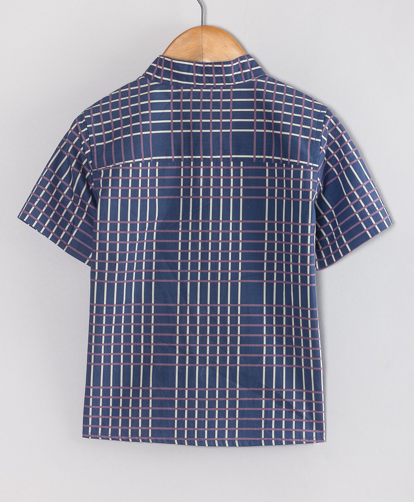 NAVY ENGINEERED STRIPES PRINT BOYS SHORTS SET