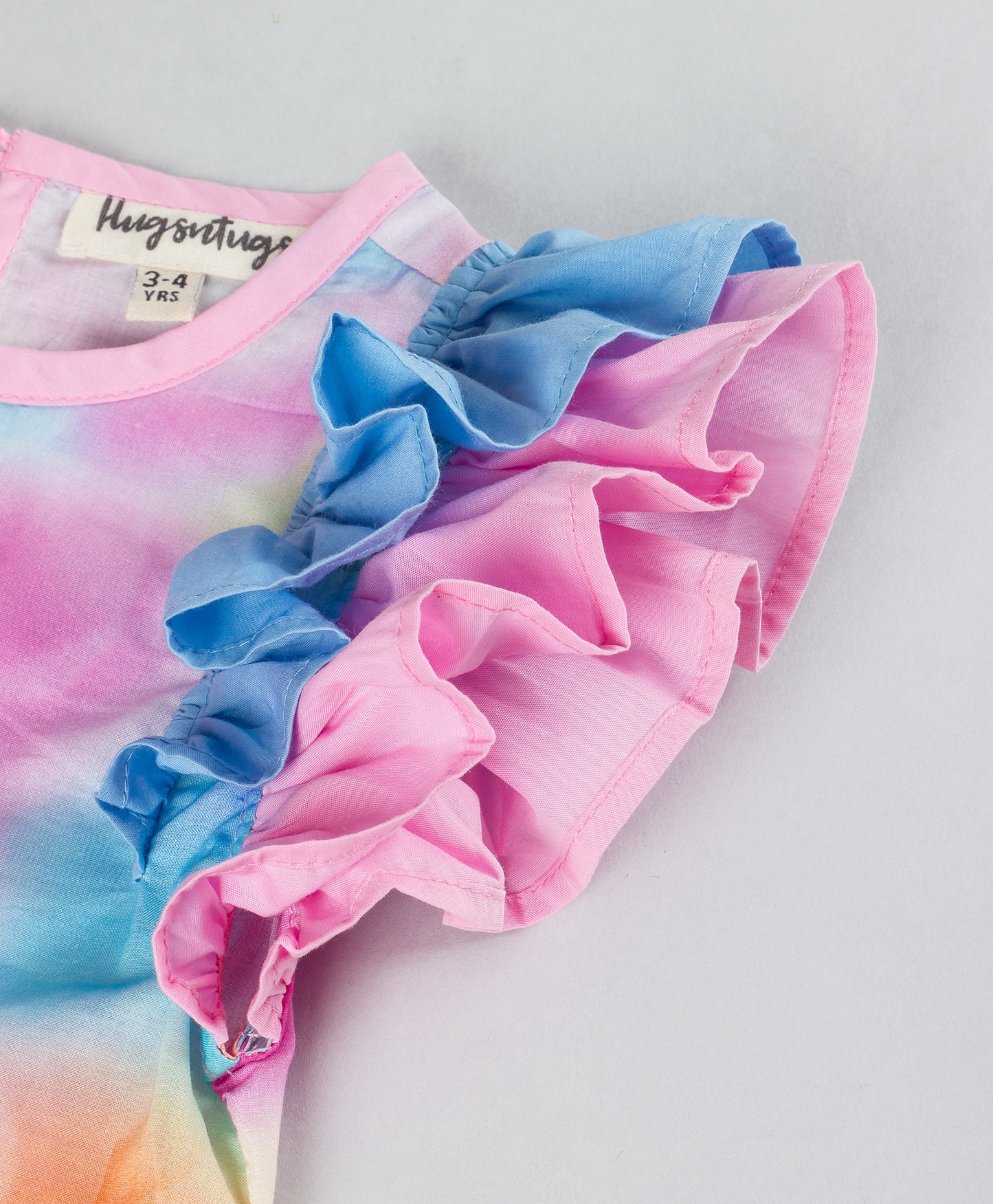 UNICORN CLOUD PRINT TOP WITH RUFFLES ON SHOULDER