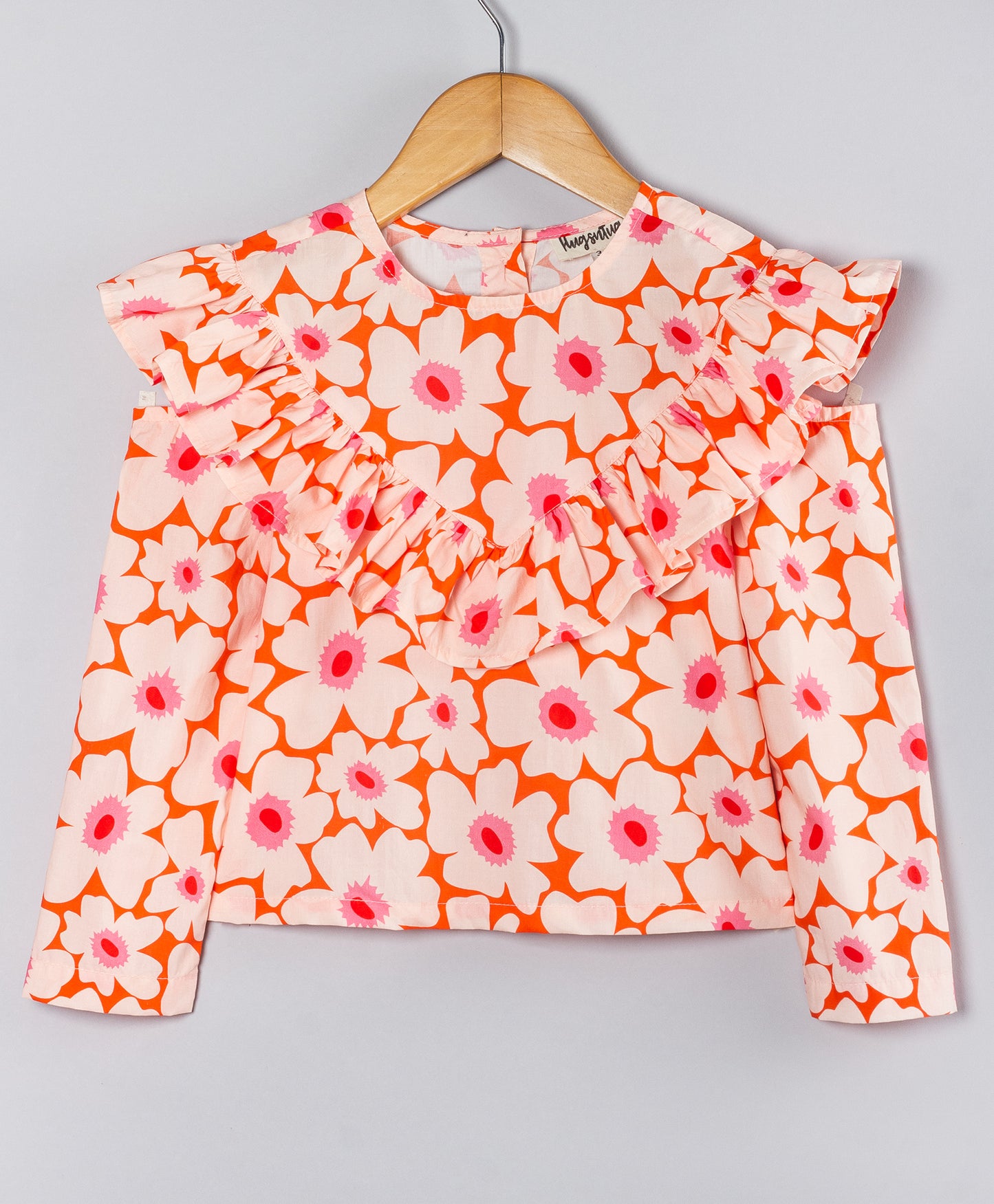 ALL OVER FLORAL PRINT COLD SHOULDER TOP