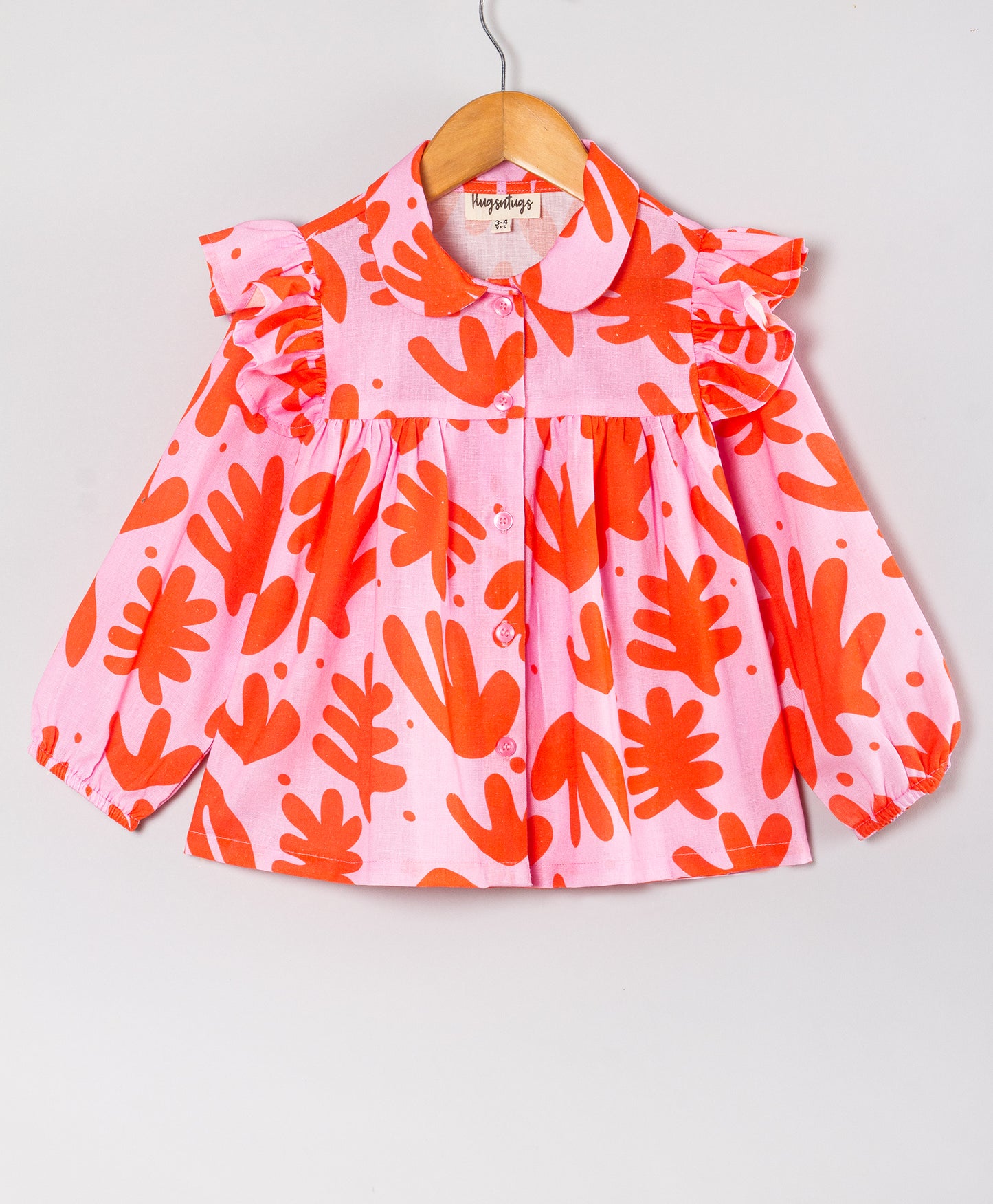 PINK RED GEOMETRIC PRINT TOP