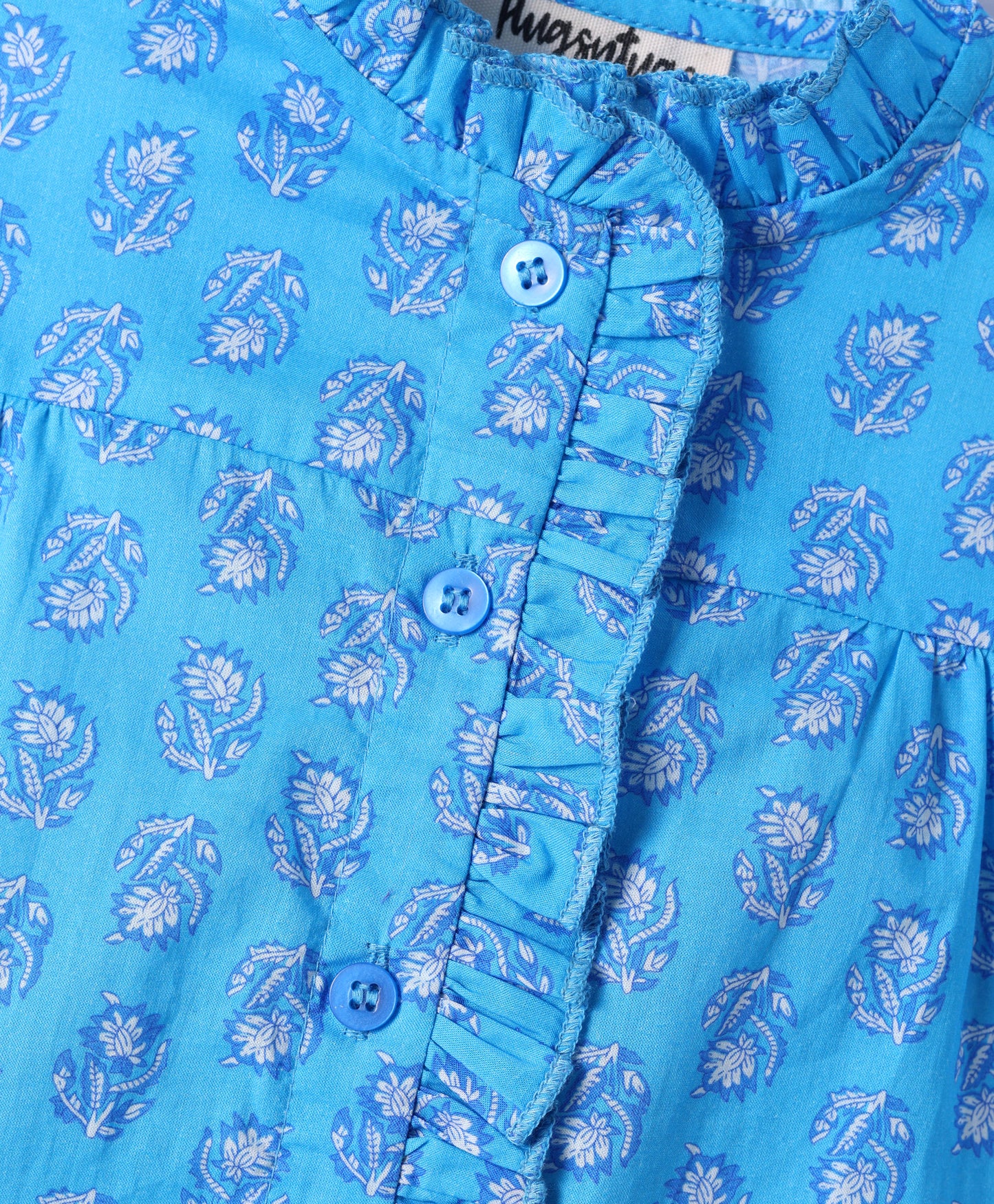 TURQ BLUE MOTIF PRINT TOP