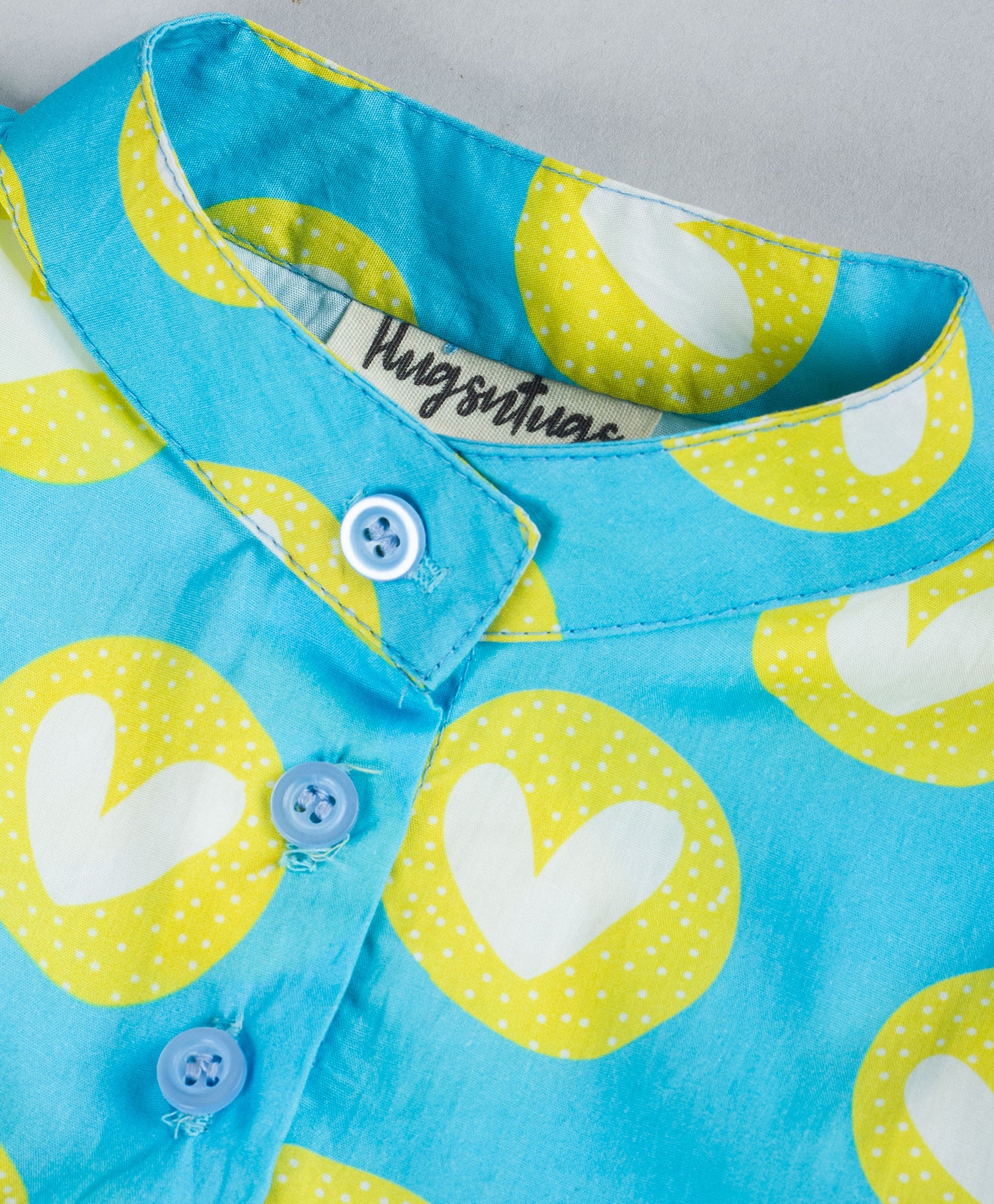 HEART PRINT FULL SLEEVES TOP WITH FRILL ALONG YOKE