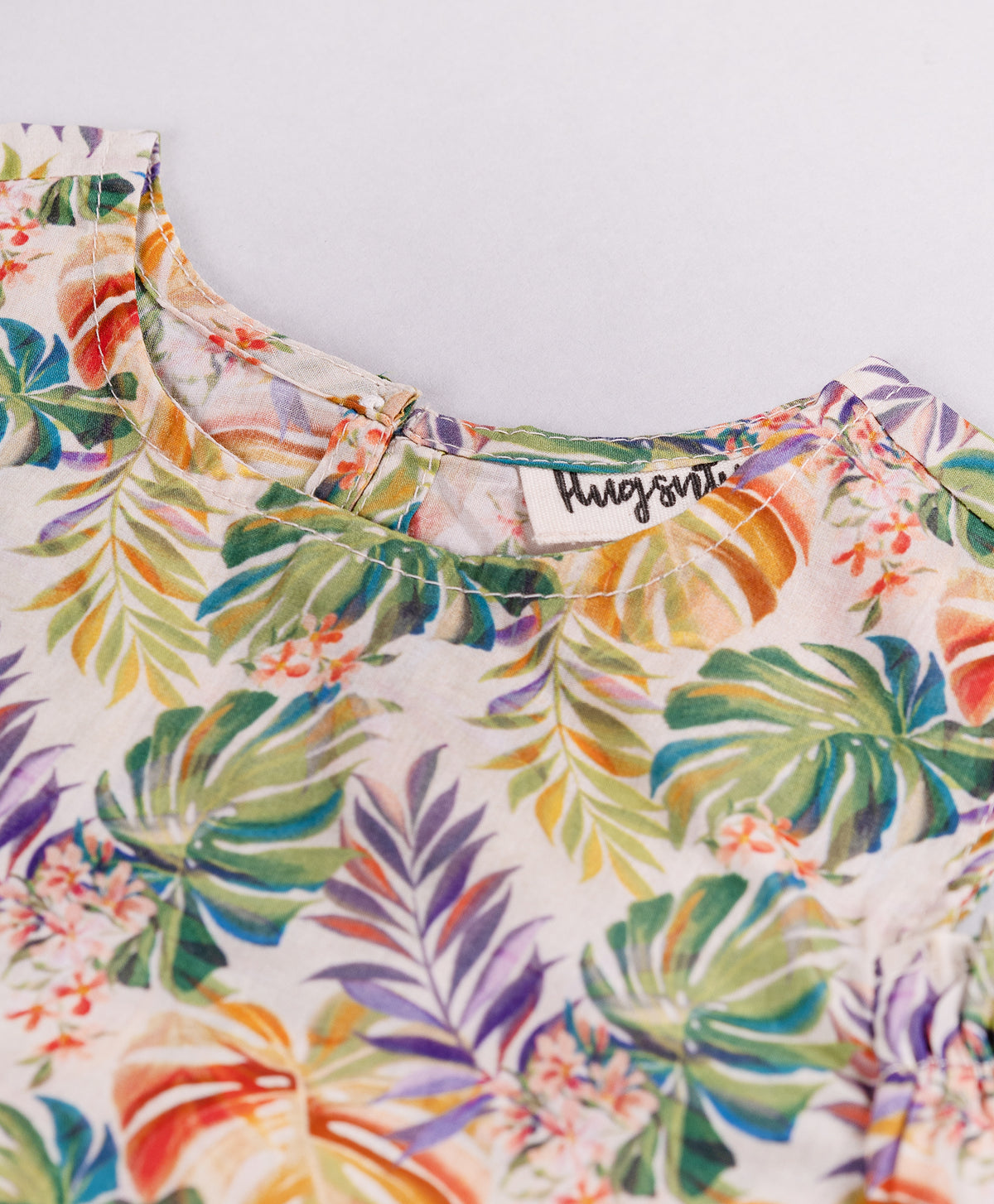 TROPICAL PRINT COLD SHOULDER TOP