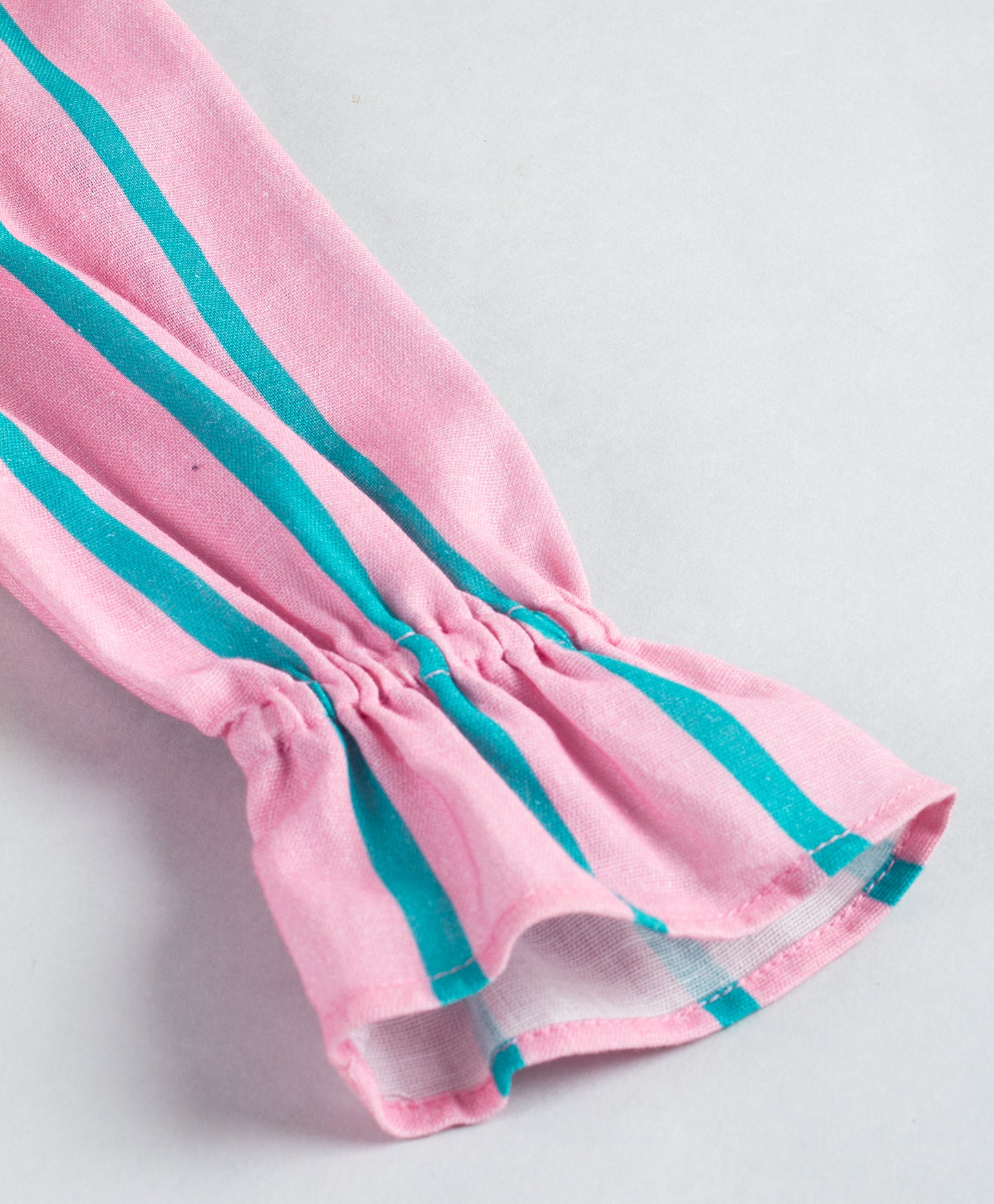 PINK BUTTONS DOWN SHIRT WITH BLUE STRIPE PRINT