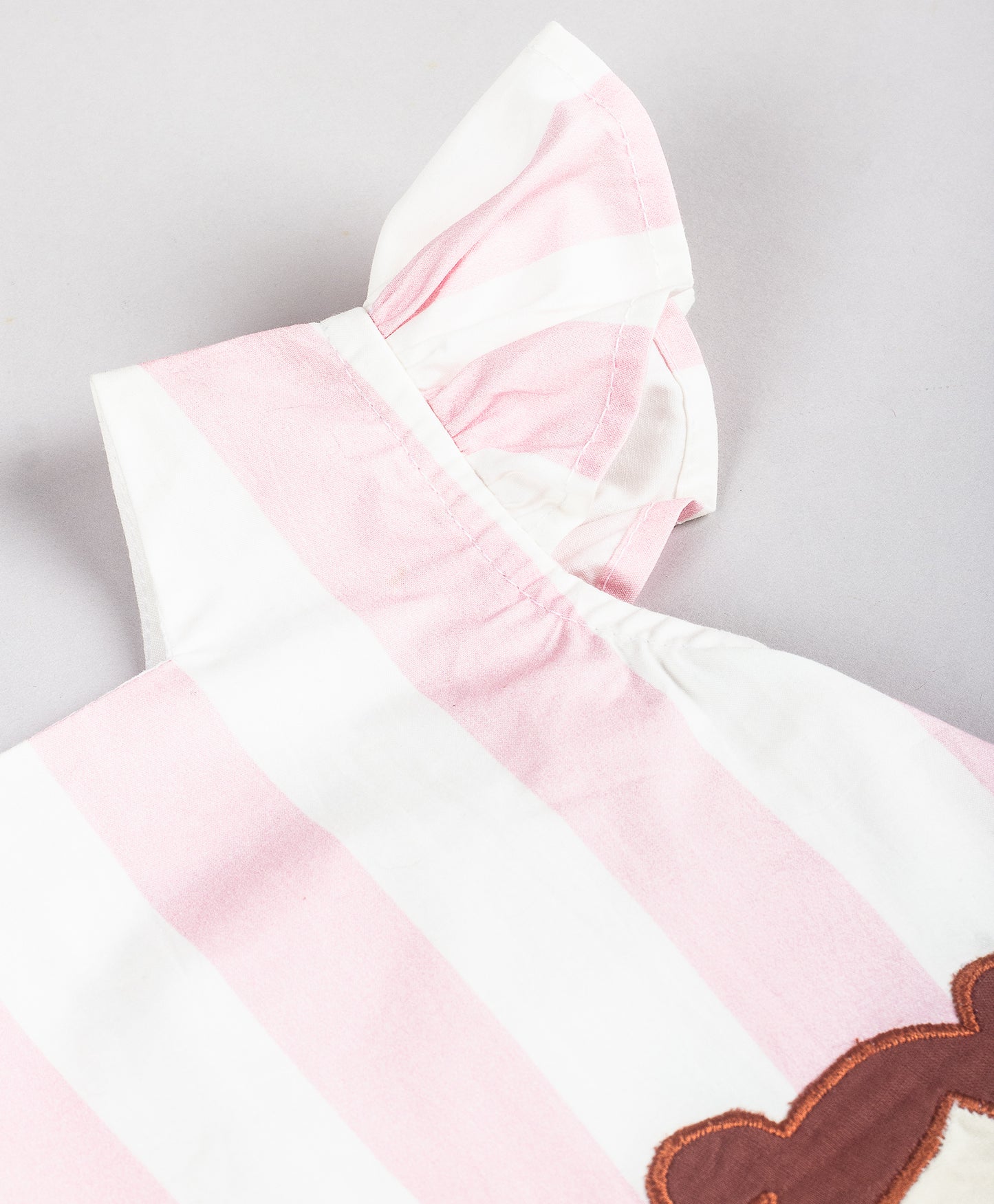PINK STRIPE PRINT INFANT SHORTS SET WITH FAIRY PATCH