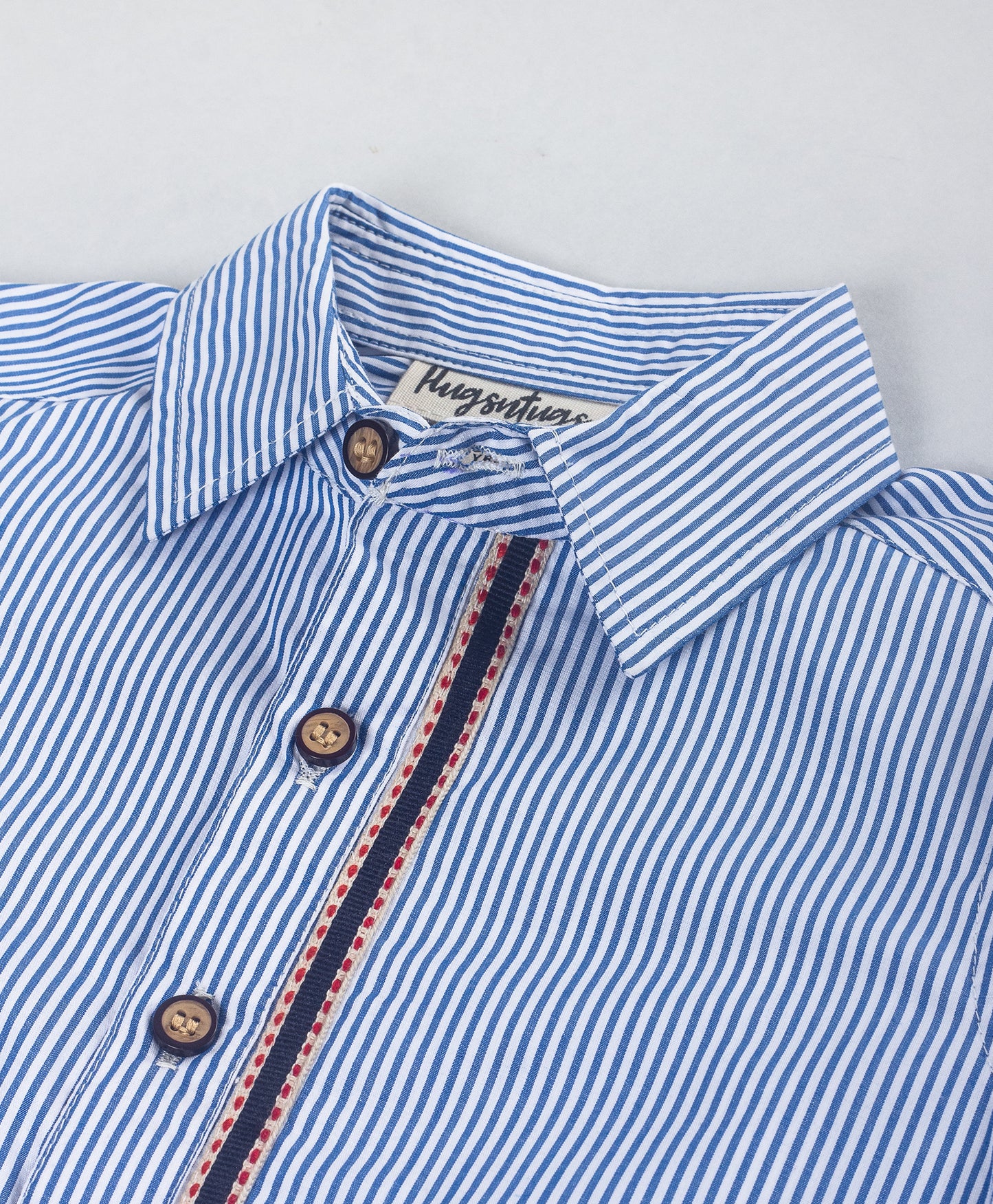 ALL OVER BLUE STRIPE PRINT BOYS SHIRT