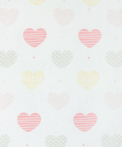 SWAN PRINT AC QUILT WITH HEART PRINT LINING.