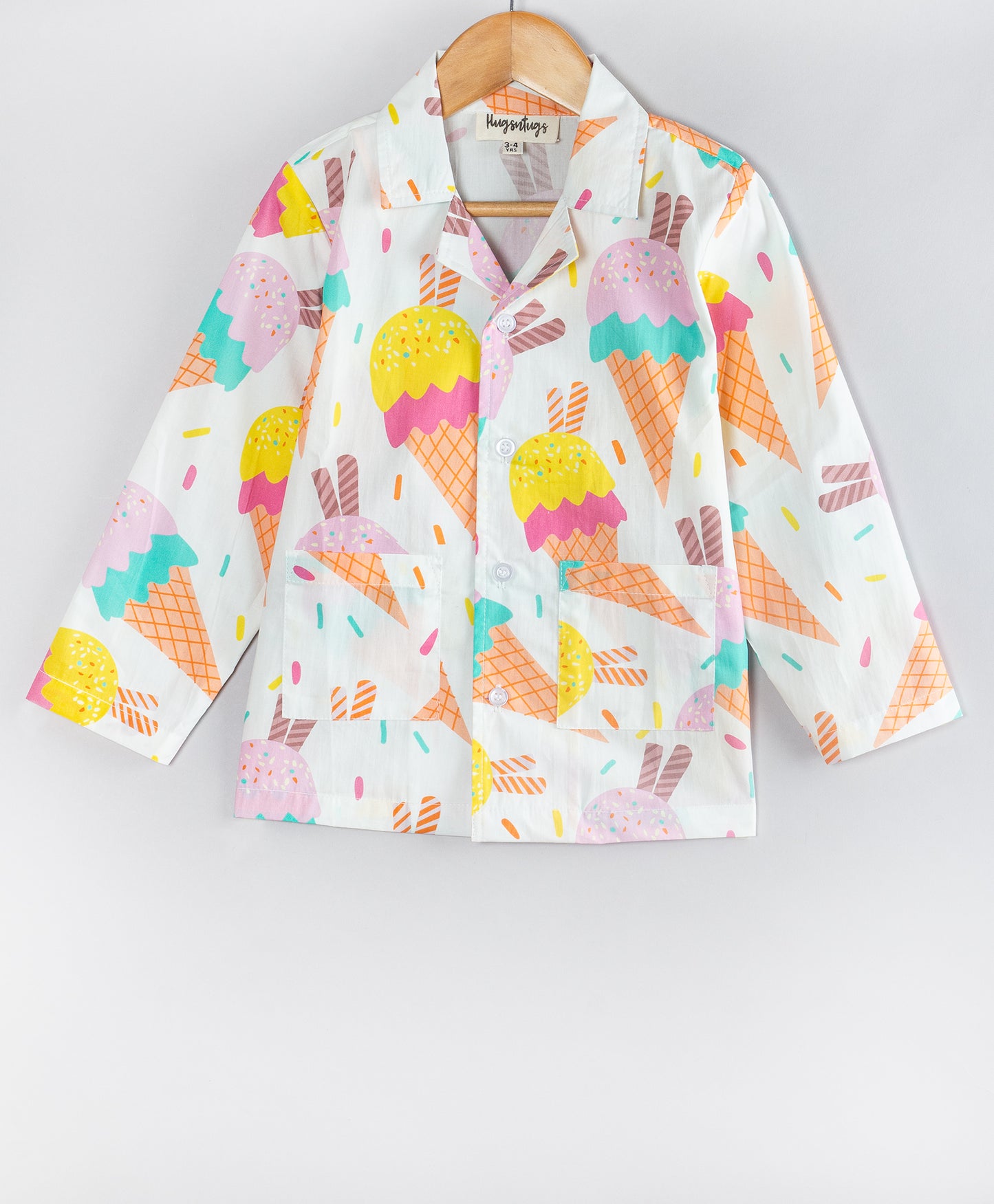 ICECREAM PRINT COTTON FULL SLEEVES NIGHTSUIT