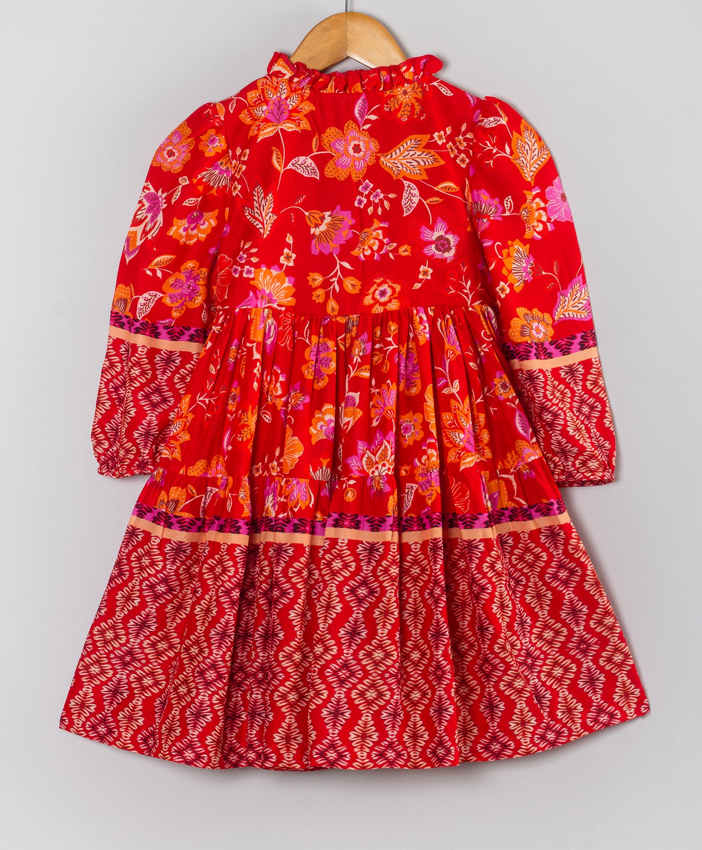 RED BORDER PRINT DRESS