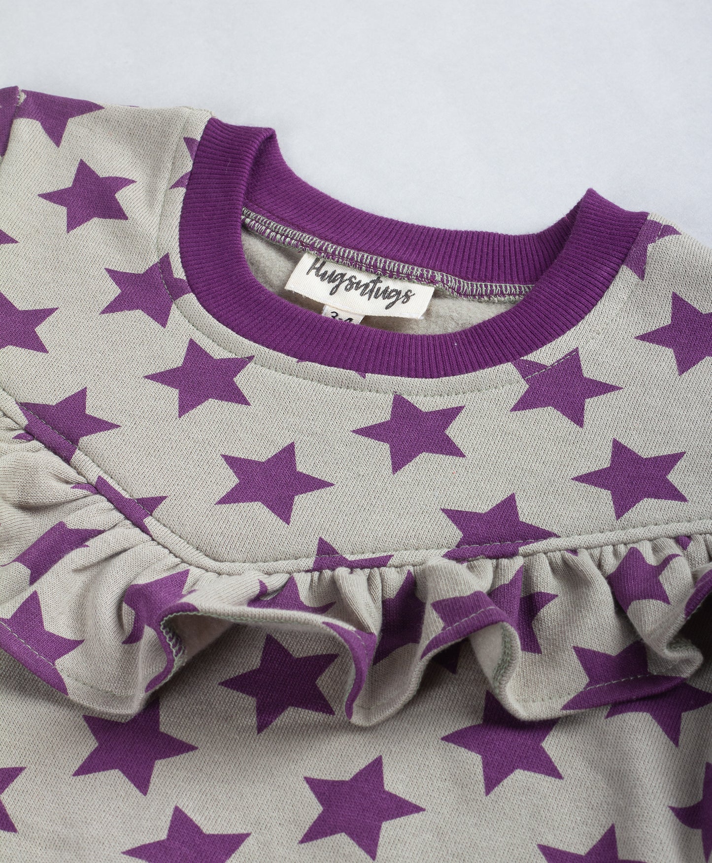 PURPLE STAR PRINT WINTER TOP