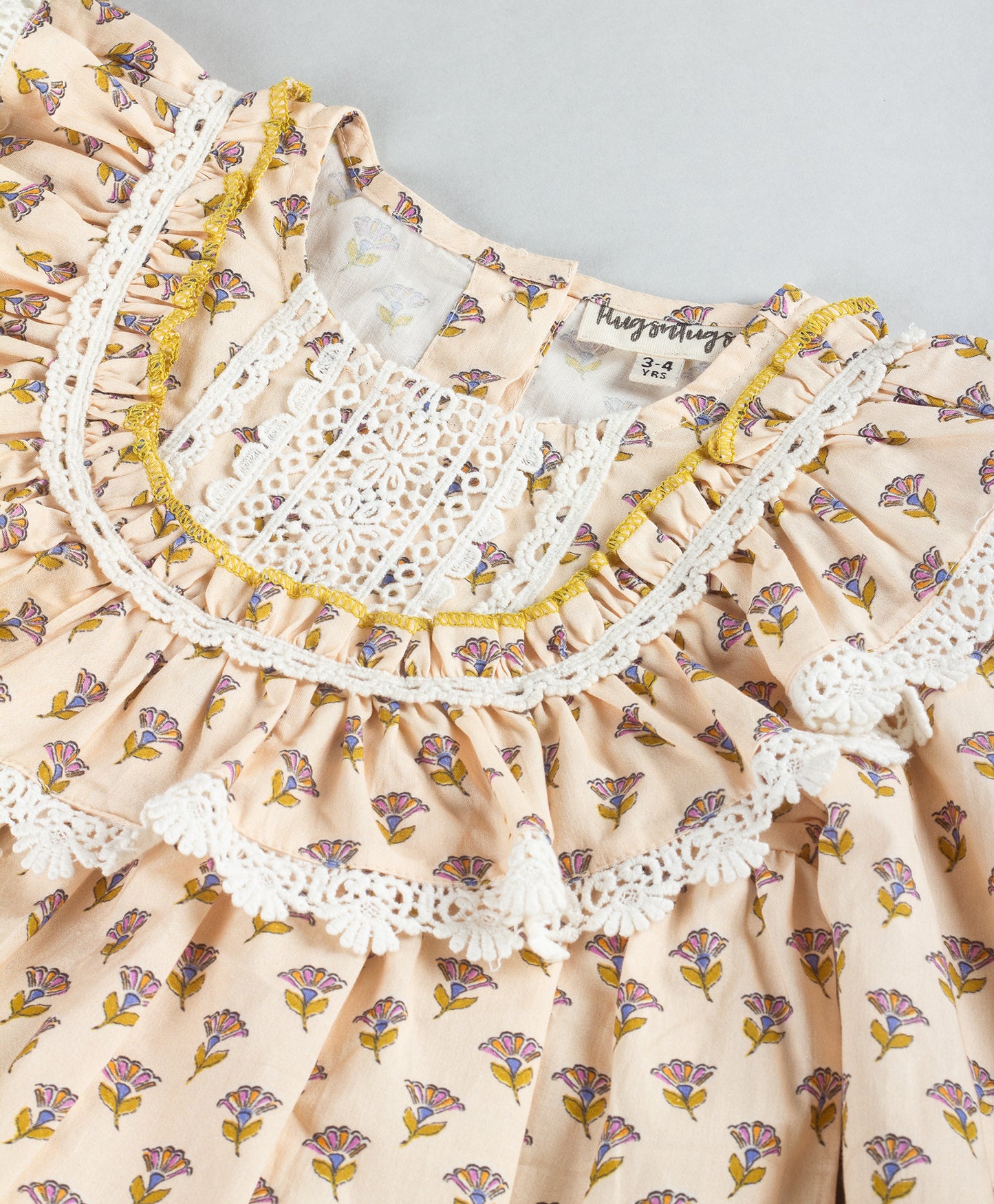 MOTIF PRINT DRESS WITH YOKE DETAILING