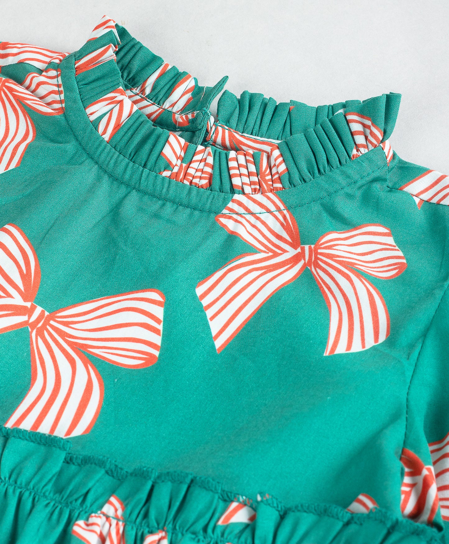 CHRISTMAS BOW PRINT DRESS