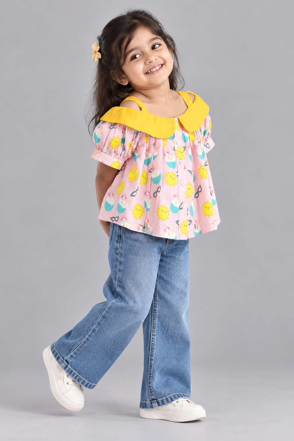 SUNNY DAY PRINT TOP WITH SHOULDER STRAPS