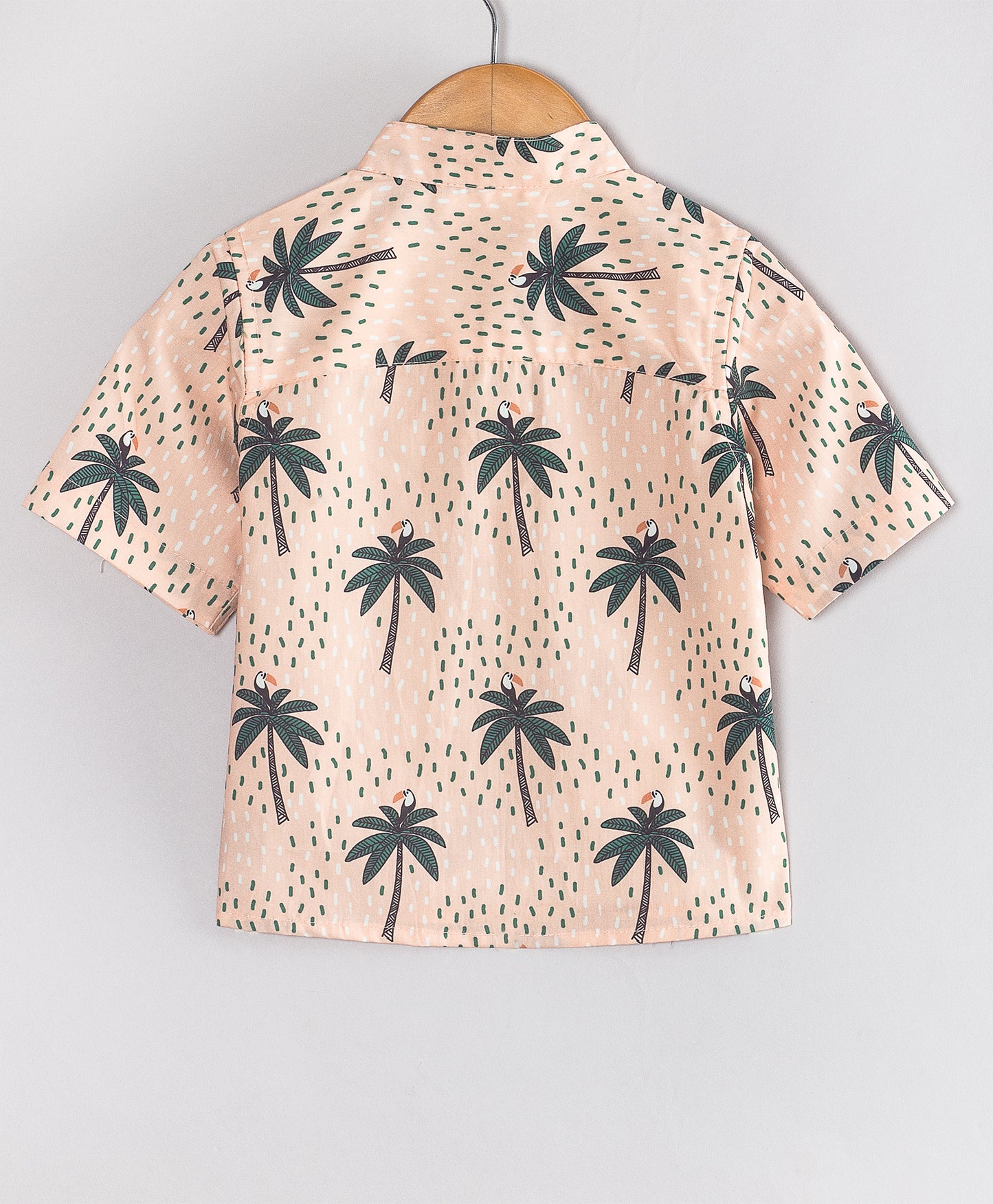 PEACH PALM PRINT INFANT SHORTS SET