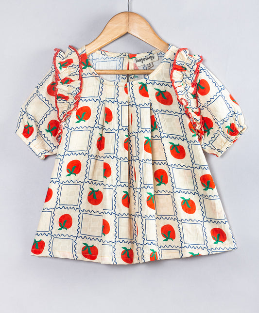 TOMATO IN GRID PRINT
