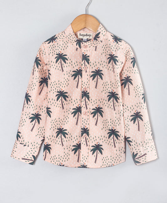 TOUCAN ON PALM TREE PRINT BOYS SHIRT